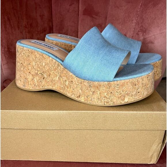 NWT STEVE MADDEN CHIPPY PLATFORM WEDGE SANDAL - Picture 5 of 9